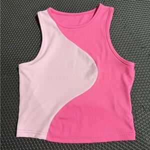 Pink and Light Pink Women's Tank Top